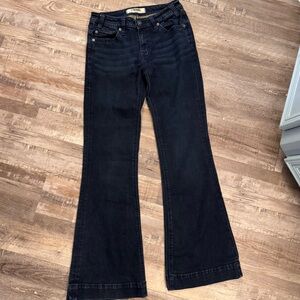 Rock & Roll Denim Mid Rise Trouser Jeans W26 L34 Dark Wash